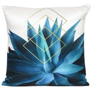 Blue Floral Cushion Cover for Bedroom Sofa Chair Car Throw Pillow Case